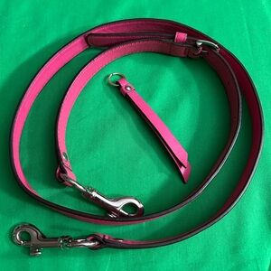 Coach Pink Leather Replacement Shoulder Strap with Matching Leather Zipler Pull